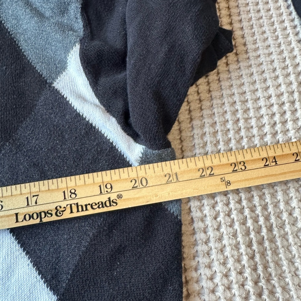 Lyle & Scott Argyle V Neck Sweater Mens Size Medium Cotton Preppy Ivy Academia - Picture 5 of 7